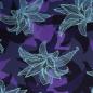 Preview: Viskose Flamingo Flowers by Thorsten Berger Blüten blau/flieder auf blau